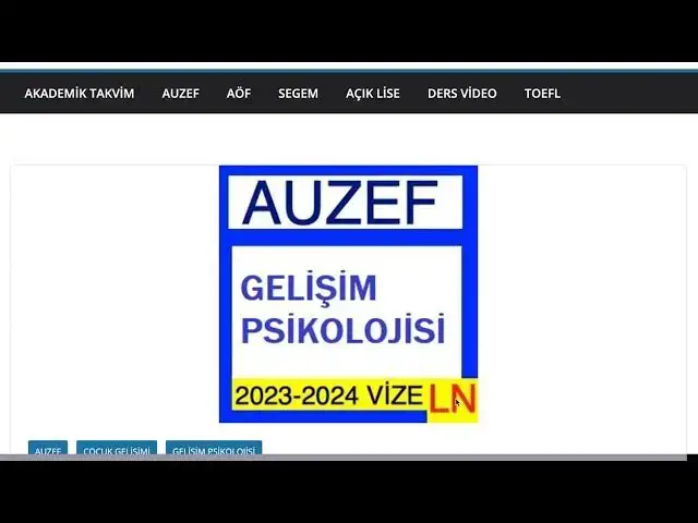 Video thumbnail for Auzef Gelişim Psikolojisi 2024 Vize Soruları