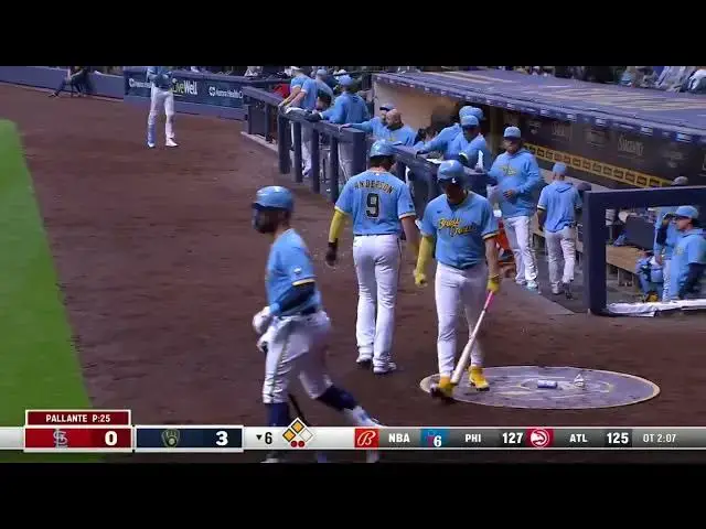 'Video thumbnail for Christian Yelich KNOCKS a RBI Groundout, Scoring Brian Anderson! | Milwaukee Brewers | 4/7/2023'
