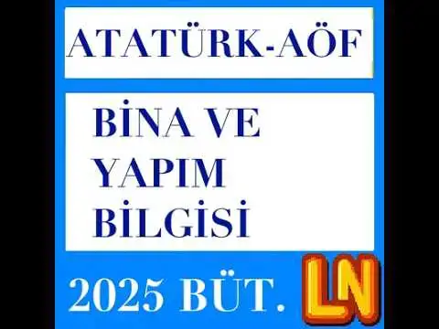 Video thumbnail for Ata Aöf Bina ve Yapım Bilgisi 2025-2026 Bütünleme soruları