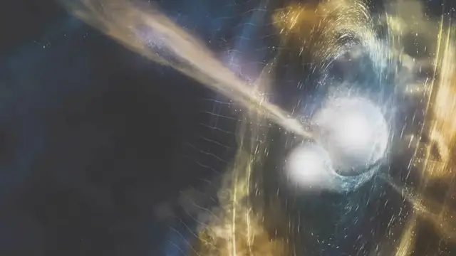 Video thumbnail for Hubble captures collision of neutron stars, forming a black hole and ‘birth atoms’