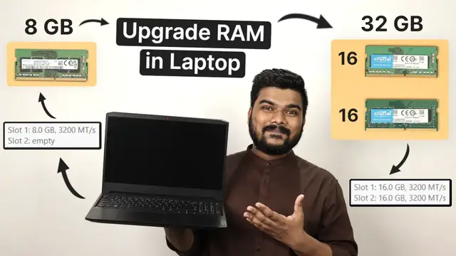 Video thumbnail for How to Upgrade RAM in Laptop | 8 GB to 32 GB in Lenovo IdeaPad Gaming 3