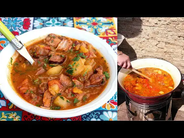 'Video thumbnail for Bográcsos unguresc (ceaun, bograci) cu carne și cartofi la foc de lemne, la cătlan | Savori Urbane'