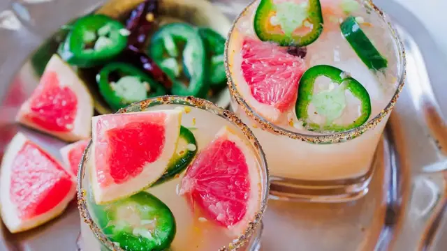 'Video thumbnail for Spicy Grapefruit Mezcal Margarita Recipe'
