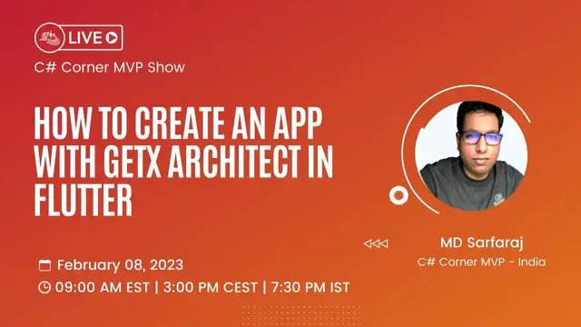 'Video thumbnail for How To Create an App with GetX Architect in Flutter - MVP Show ft. MD Sarfaraj'
