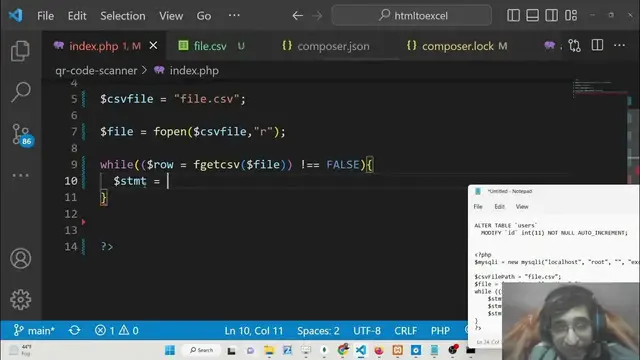 Video thumbnail for PHP 7 Script to Import CSV File Data inside MySQL Table Using Prepared Statements