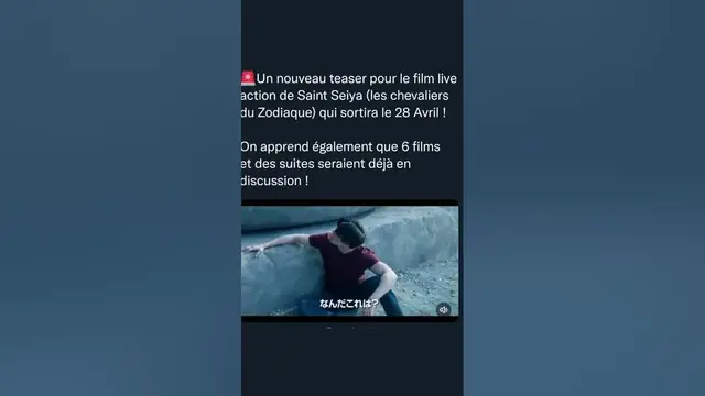 'Video thumbnail for teaser le film live action de Saint Seiya (les chevaliers du Zodiaque) qui sortira le 28 Avril !'