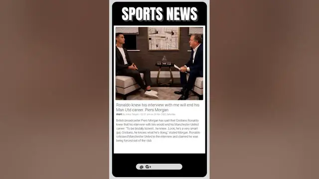 Video thumbnail for Piers Morgan Spills the Tea on Ronaldo's Man Utd Career! | #shorts #sports