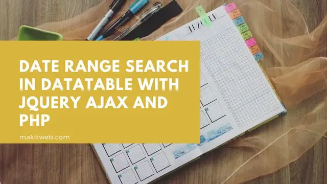 Video thumbnail for Date range search in DataTable with jQuery AJAX and PHP