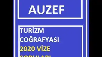 Video thumbnail for Turizm Coğrafyası 2020 Vize Soruları