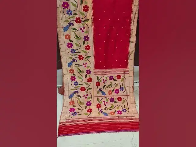 Video thumbnail for Half allover work paithani sarees #paithani #purehandlooms #halfallover