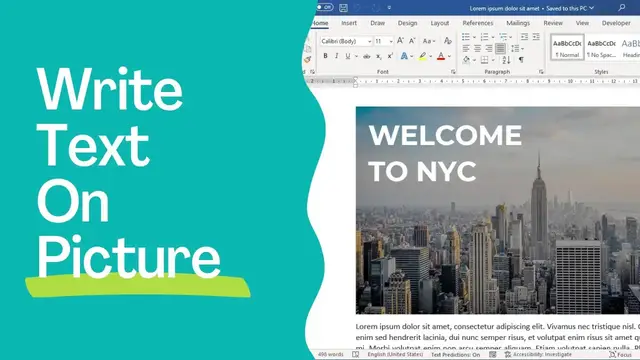 'Video thumbnail for How to Write Text on Top of a Picture in Microsoft Word'