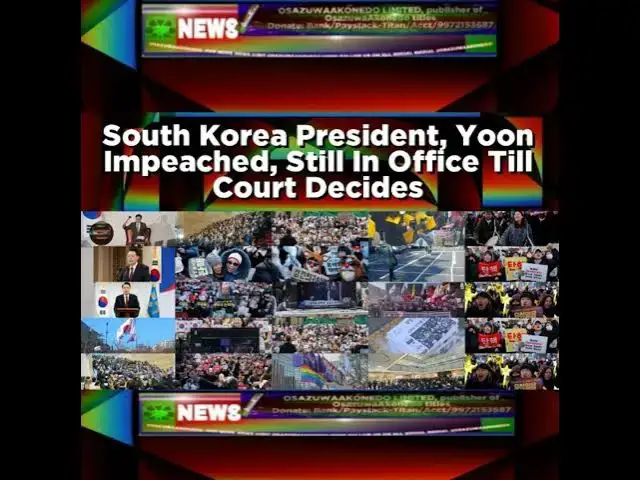 Video thumbnail for South Korea President, Yoon Impeached, Still In Office Till Court Decides