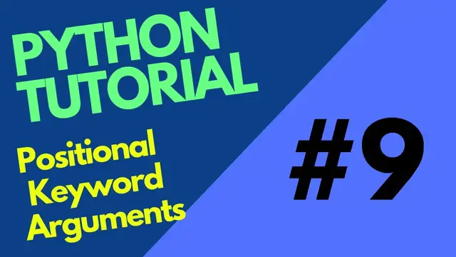 Video thumbnail for Are You Confused while learning Positional and Keyword Arguments in Python | Python tutorial 9