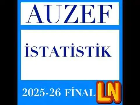 Video thumbnail for İstatistik 2025-2026 Final Soruları (Bahar)