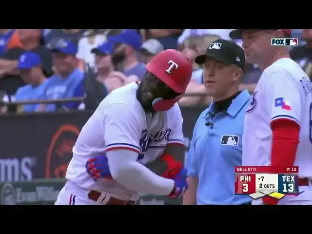 'Video thumbnail for Adolis Garcia CRANKS a RBI Single, Scoring Marcus Semien! | Texas Rangers | 4/1/2023'