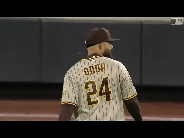 'Video thumbnail for Rougned Odor MAKES THE CATCH TO ROB Pete Alonso! | San Diego Padres | 4/10/2023'