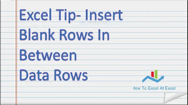 Video thumbnail for Insert Blank Row After Every Data Row In Excel- Excel Tip