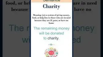 Video thumbnail for Charity meaning | Charity in a Sentence | Most common words in English #shorts
