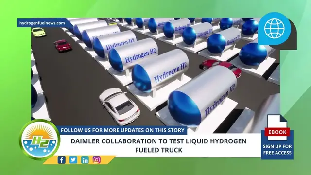 Video thumbnail for Daimler collaboration to test liquid hydrogen fueled truck
