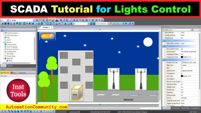 Video thumbnail for SCADA Tutorial for Lights Control - PLC Building Lights ON and OFF Logic