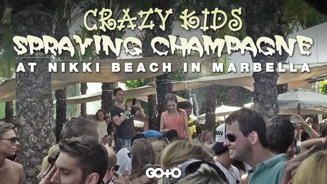 Video thumbnail for Nikki Beach, Marbella: Crazy Kids at Champagne Spray Party