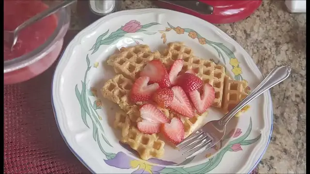 Video thumbnail for Buttermilk Waffles with Strawberry Sauce