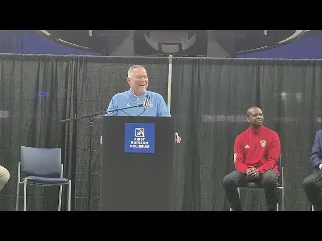 Video thumbnail for Press conference in Greensboro announcing the #UNC-N.C. State non-conference game in Greensboro