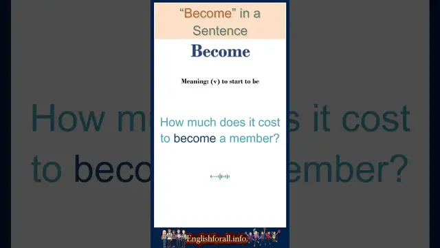 Video thumbnail for Become meaning | Become in a Sentence | Most common words in English #shorts