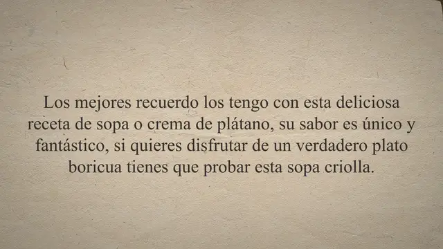 Video thumbnail for Receta 【Sopa o Crema de plátano verde】 de Puerto Rico