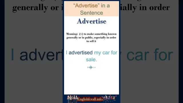 Video thumbnail for Advertise Meaning | Advertise in a Sentence | Most common words in English #shorts