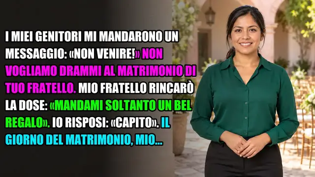 Video thumbnail for I miei genitori mi mandarono un messaggio: «NON VENIRE!» Non vogliamo drammi al matrimonio di…