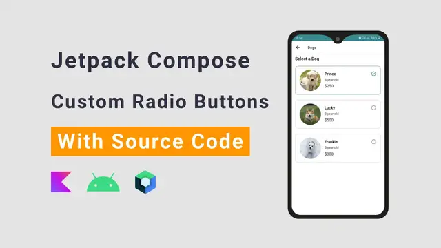 'Video thumbnail for Jetpack Compose Custom Radio Button UI with Source Code'