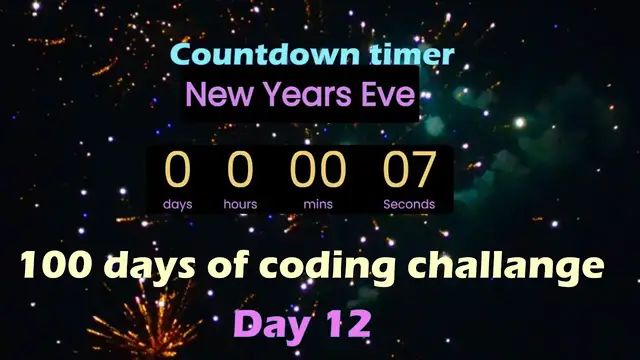 Video thumbnail for Day 12 in the Journey of 100 days of code | Countdown timer
