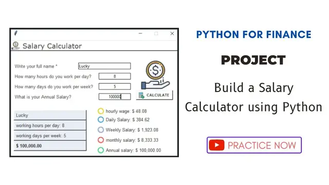 Video thumbnail for How to build Salary Calculator using python | Python projects and exercises