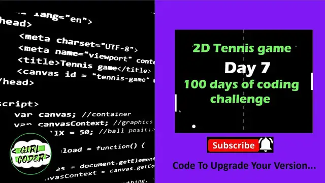 Video thumbnail for Day 7 in the journey of 100 Days of Coding Challenge | 2D Game