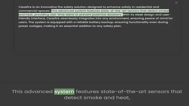 Video thumbnail for commercial spaces. This advanced system features state-of-the-art sensors that detect smoke and heat, providing real-time alerts to prevent potential disasters. With its sleek design and user-friendly interface, Ceasfire seamlessly integr
