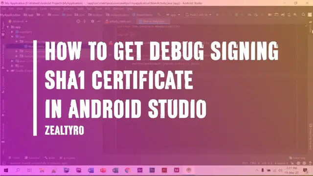 'Video thumbnail for How To Get Debug Signing SHA1 Certificate in Android Studio'
