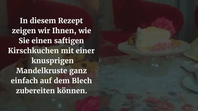 Video thumbnail for Saftiger Kirschkuchen mit Mandeln vom Blech 🍒🍰