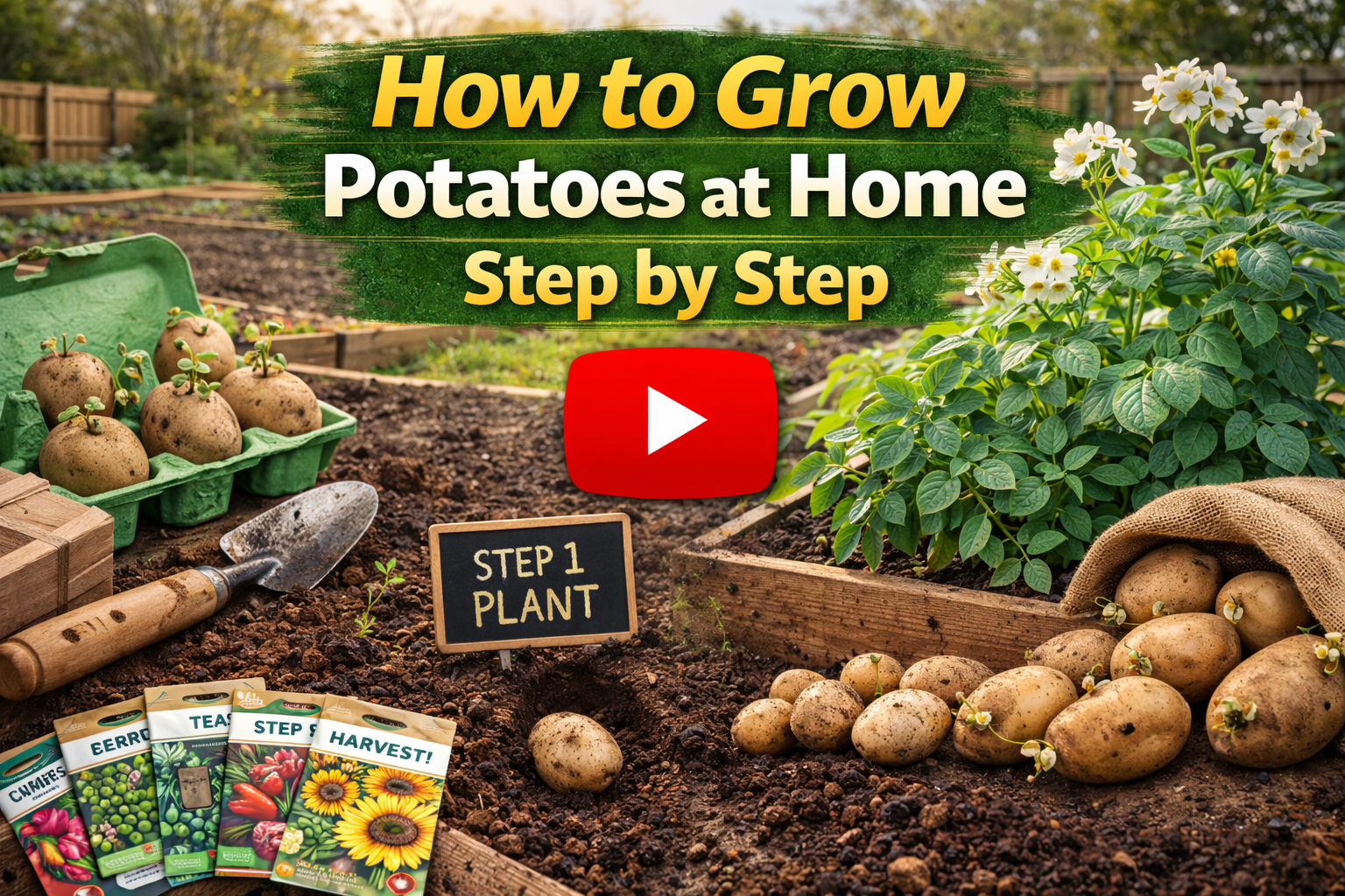 Video thumbnail for How to Grow Potatoes at Home Step by Step