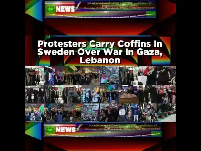 Video thumbnail for Protesters Carry Coffins In Sweden Over War In Gaza, Lebanon