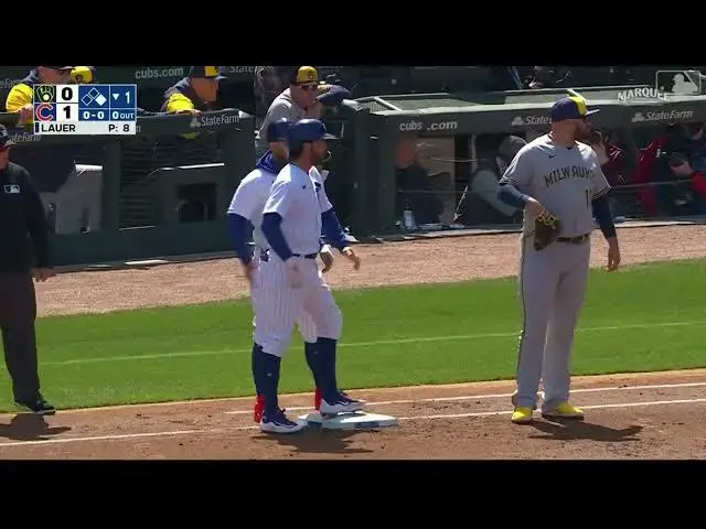 'Video thumbnail for Dansby Swanson BELTS a RBI Single, Scoring Nico Hoerner! | Chicago Cubs | 4/2/2023'