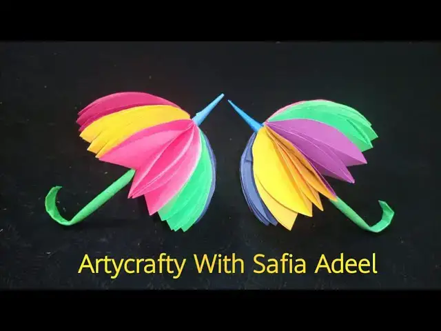 Video thumbnail for cute umbrella paper art wall decoration idea