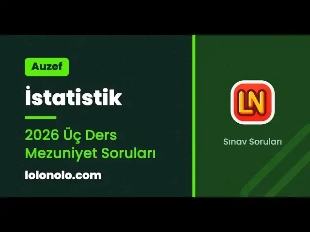 Video thumbnail for İstatistik 2026 Mezuniyet Soruları