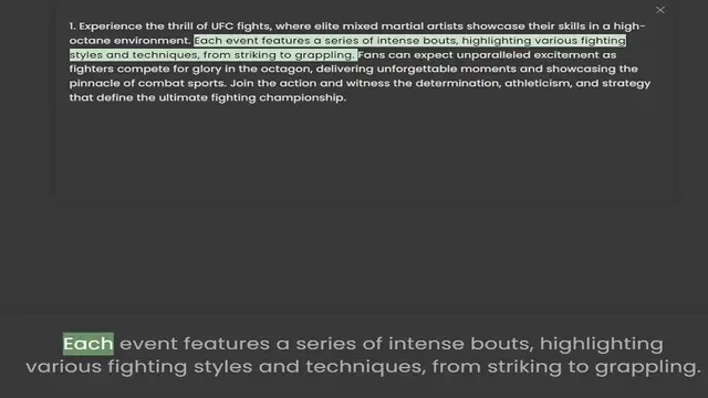 Video thumbnail for 1. Experience the thrill of UFC fights, where elite mixed martial artists showcase their skills in a high-octane environment. Each event features a series of intense bouts, highlighting various fighting styles and techniques, from strikin