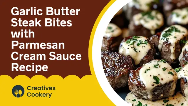 'Video thumbnail for Garlic Butter Steak Bites with Parmesan Cream Sauce Recipe'