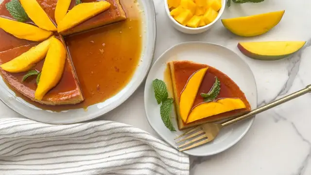 'Video thumbnail for Bright And Fruity Mango Flan Recipe'