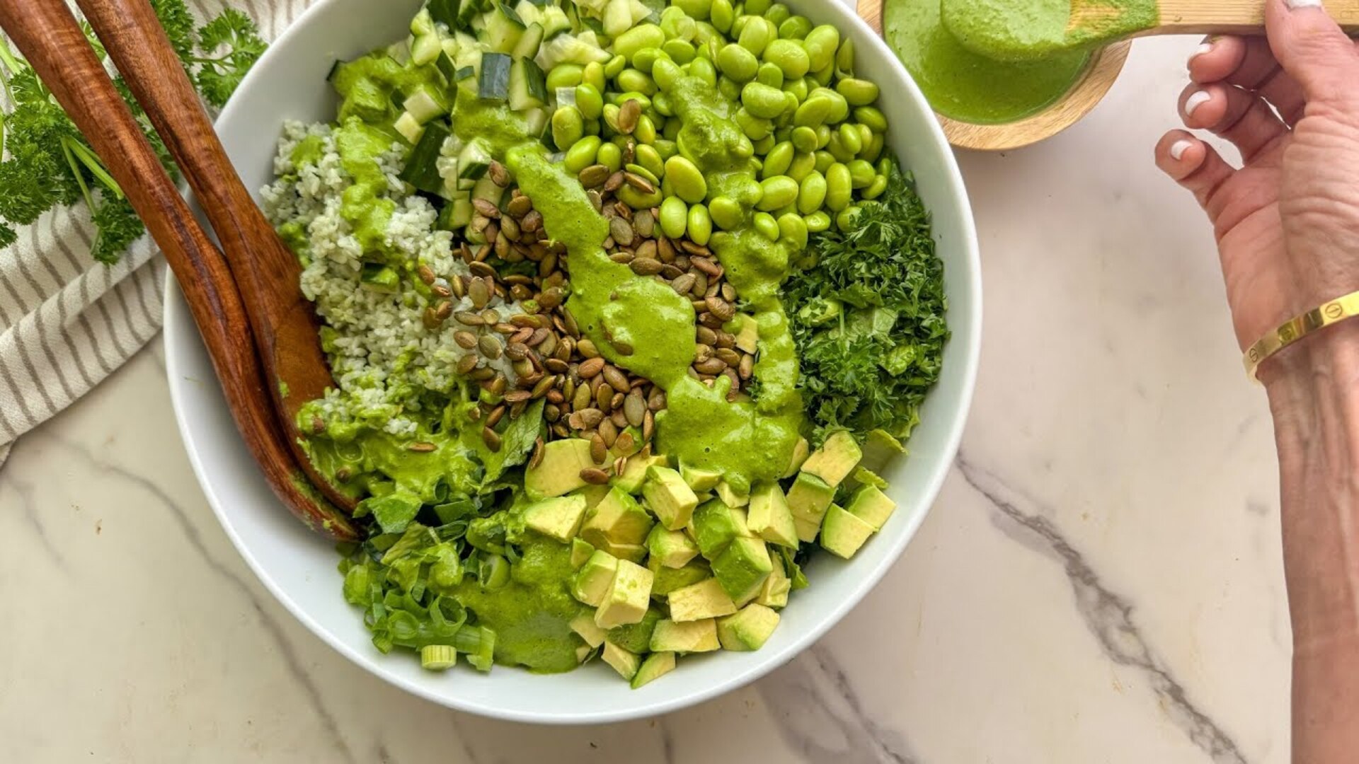 Video thumbnail for Super Green Grain Salad Recipe