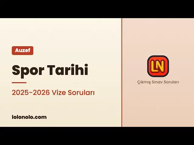 Video thumbnail for Spor Tarihi 2025-2026 Vize Soruları