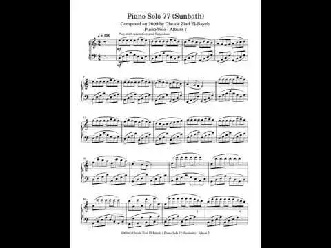 Video thumbnail for Claude Ziad El-Bayeh - Piano Solo 77 (Sunbath) - Composed in 2009