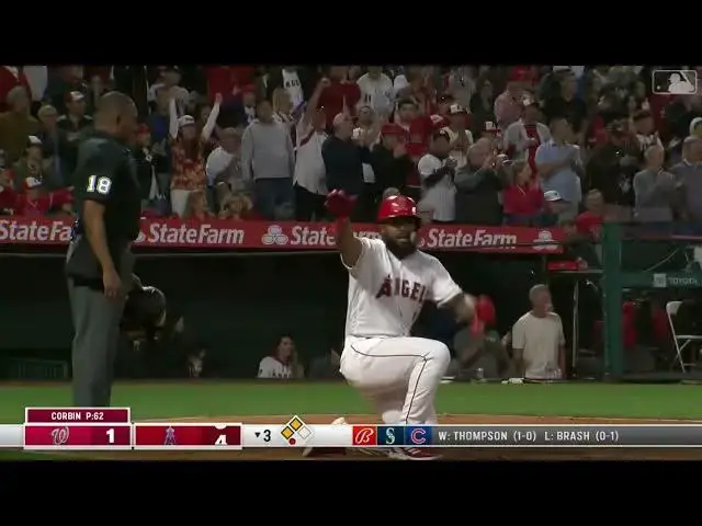 'Video thumbnail for Gio Urshela CRANKS a RBI Double! | Los Angeles Angels | 4/10/2023'